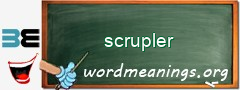 WordMeaning blackboard for scrupler
